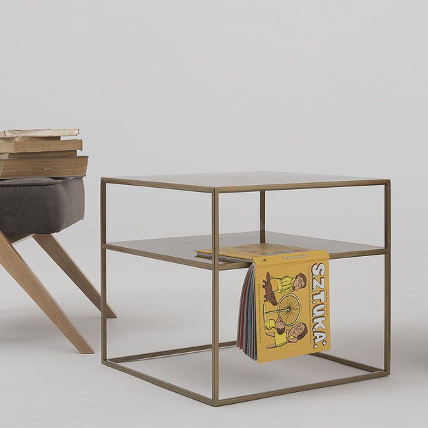 Masa de cafea din metal, Tensio 2 Floor Auriu, L50xl50xH45 cm (2)