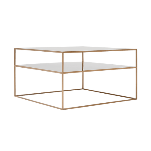 Masa de cafea din metal, Tensio 2 Floor Auriu, L80xl80xH45 cm