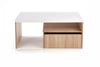 Halmar Masa de cafea din pal cu 1 sertar, Pallavi Stejar Sonoma / Alb, L110xl60xH50 cm
