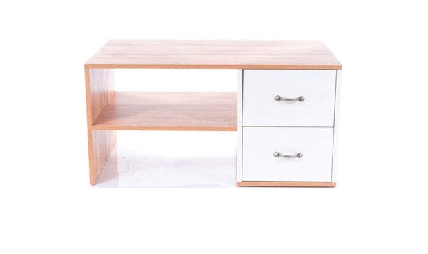 Signal Masa de cafea din pal cu 2 sertare Heaton Stejar Wotan / Alb, L100xl60xH50 cm