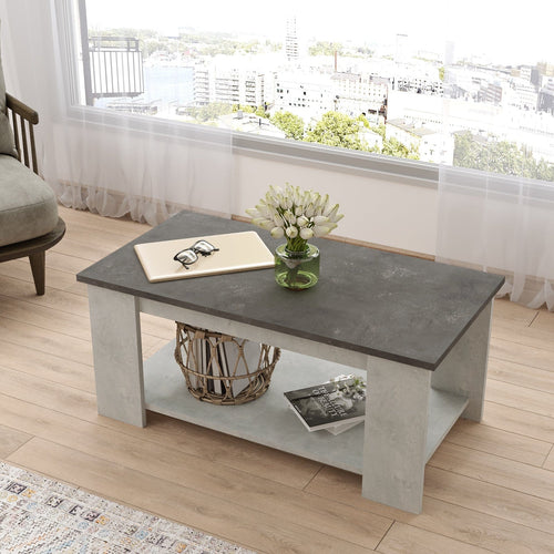 Asir Masa de cafea din pal, Luvio LV15-GT Gri Deschis / Antracit, L95,6xl50xH41,8 cm