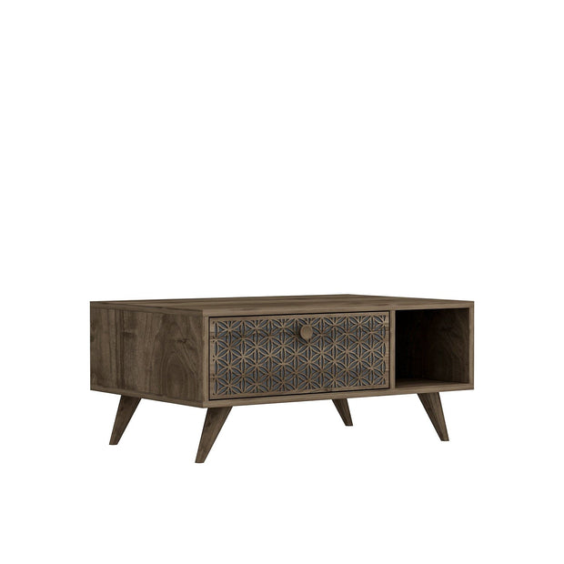 Masa de cafea din pal, New-York Nuc, L90xl60xH45 cm