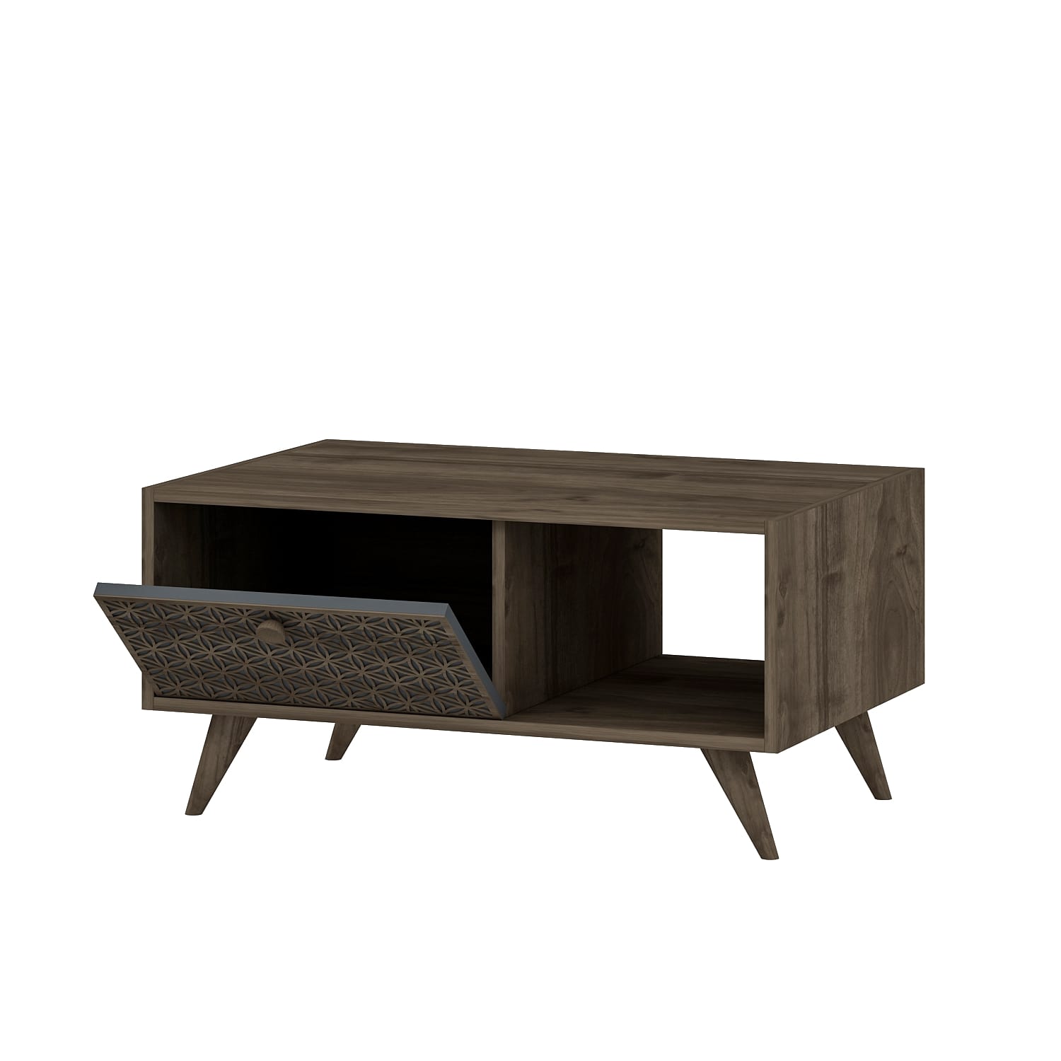 Oyo Masa de cafea din pal, New-York Nuc, L90xl60xH45 cm