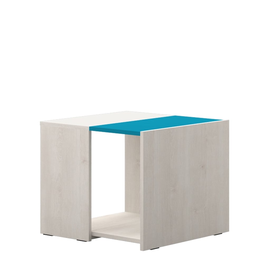 Masa de cafea din pal, pentru copii, Joy Pin Polar / Turcoaz, L57xl47xH56 cm