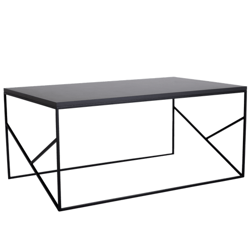 Customform Masa de cafea din pal si metal, Fancy Basic Negru, L100xl60xH45 cm