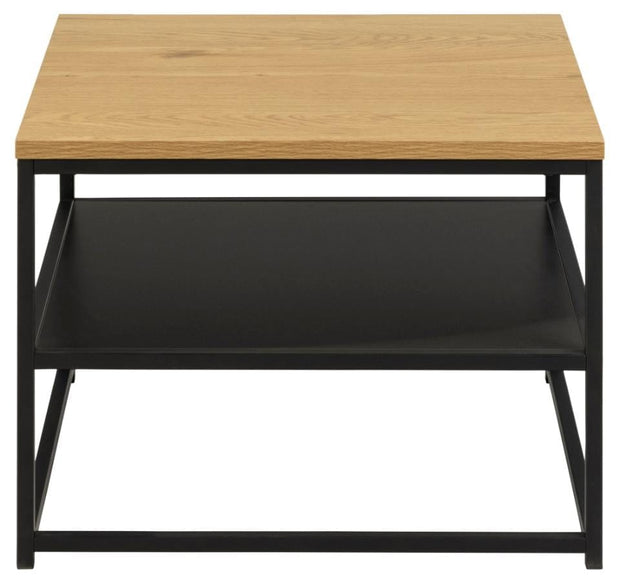 Actona Masa de cafea din pal si metal, Gila Square Stejar Wild / Negru, L55xl55xH42 cm