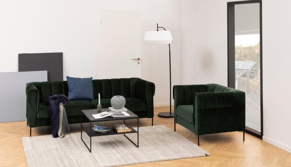 Masa de cafea din pal si metal, Infinity Duo Negru, L70xl70xH45 cm (1)