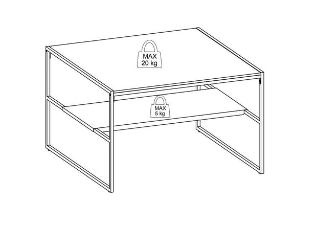 Masa de cafea din pal si metal, Infinity Duo Negru, L70xl70xH45 cm (12)