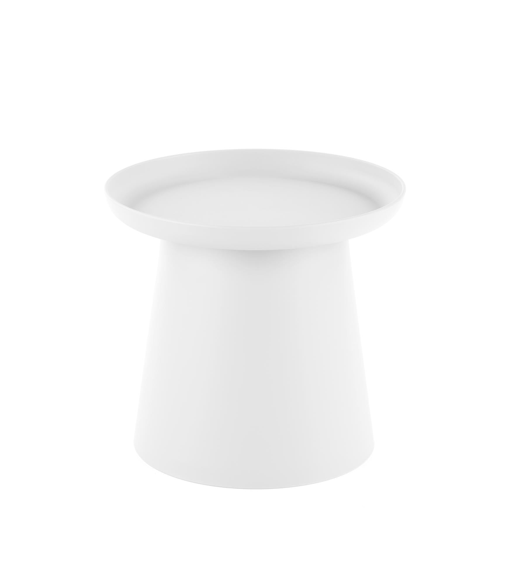 Halmar Masa de cafea din polipropilena, Aleksei Alb, Ø50xH46 cm