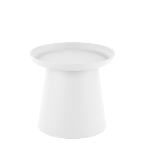 Halmar Masa de cafea din polipropilena, Aleksei Alb, Ø50xH46 cm