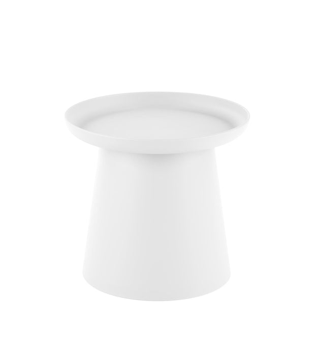 Halmar Masa de cafea din polipropilena, Aleksei Alb, Ø50xH46 cm