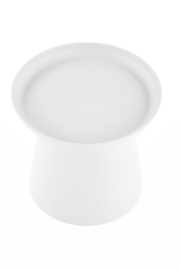 Halmar Masa de cafea din polipropilena, Aleksei Alb, Ø50xH46 cm