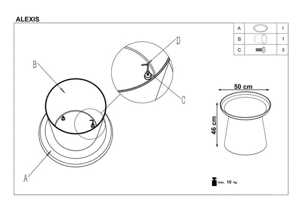 Masa de cafea din polipropilena, Aleksei Roz, Ø50xH46 cm (8)