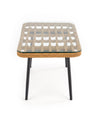 Halmar Masa de cafea din ratan sintetic, sticla si metal Gradwin Law Natural, L90xl50xH43 cm