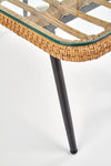 Halmar Masa de cafea din ratan sintetic, sticla si metal Gradwin Law Natural, L90xl50xH43 cm