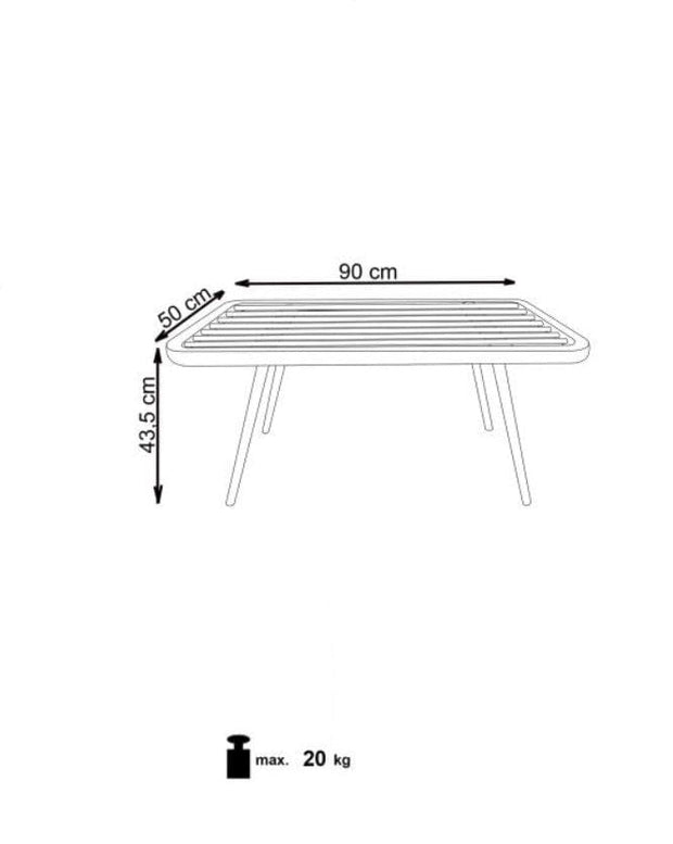 Masa de cafea din ratan sintetic, sticla si metal Gradwin Law Natural, L90xl50xH43 cm (11)