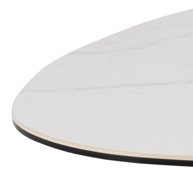 Masa de cafea din sticla, ceramica si metal, Barnsley Large Alb / Negru, L100xl95xH41 cm (4)