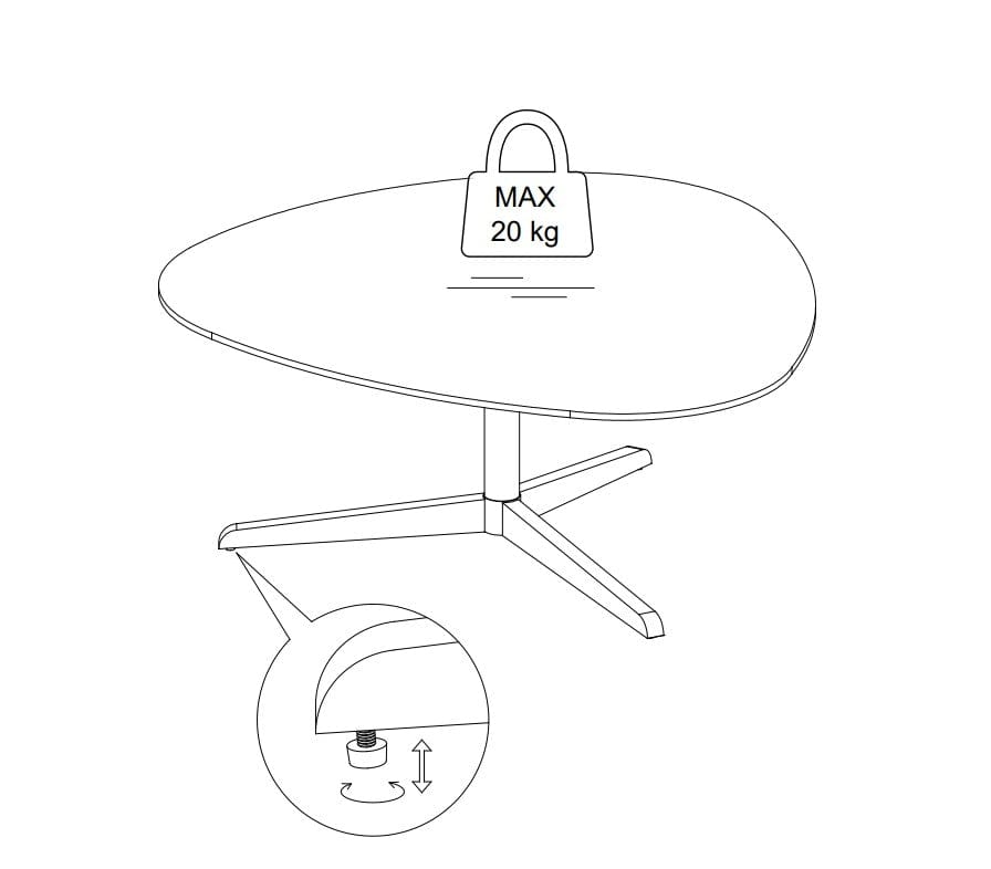 Actona Masa de cafea din sticla, ceramica si metal, Barnsley Large Alb / Negru, L100xl95xH41 cm