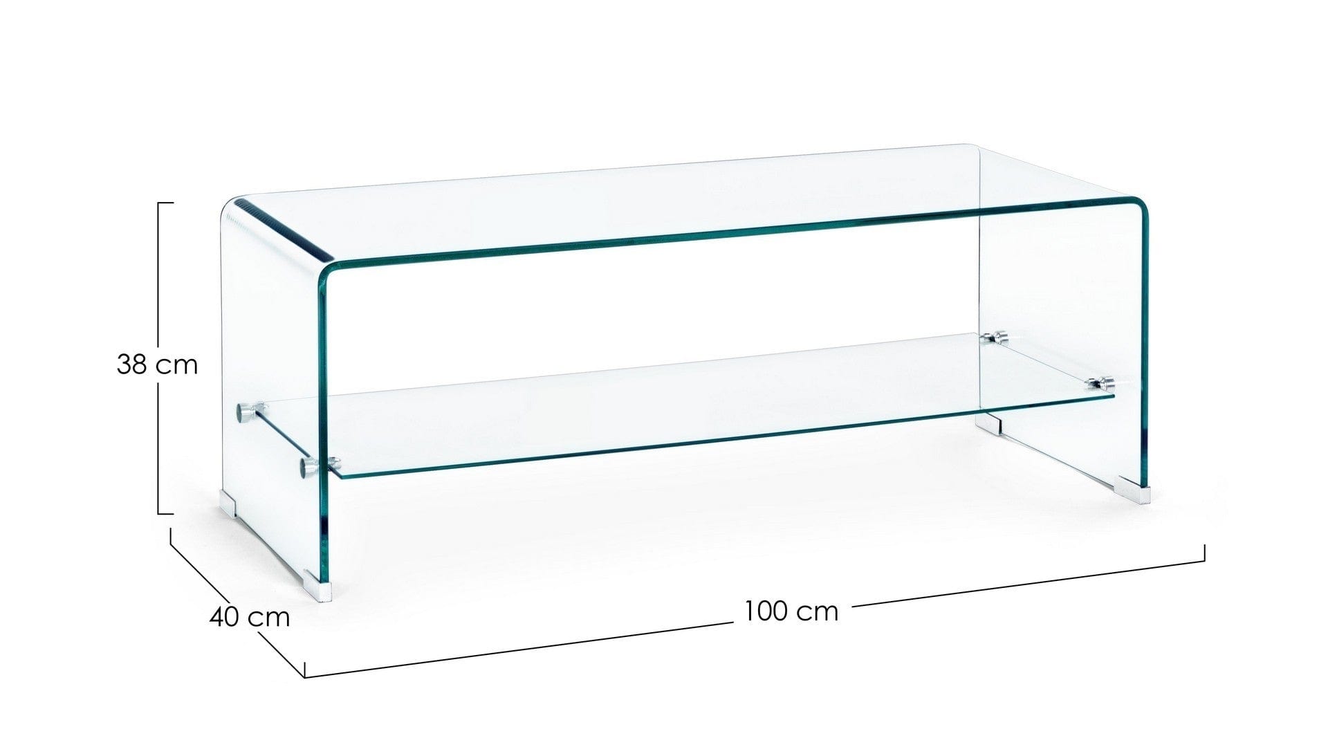 Masa de cafea din sticla, Iride I Rectangular Transparent, L100xl40xH38 cm (3)