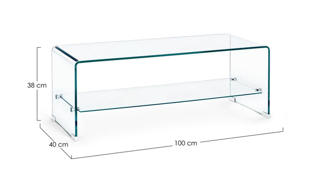 Masa de cafea din sticla, Iride I Rectangular Transparent, L100xl40xH38 cm (3)
