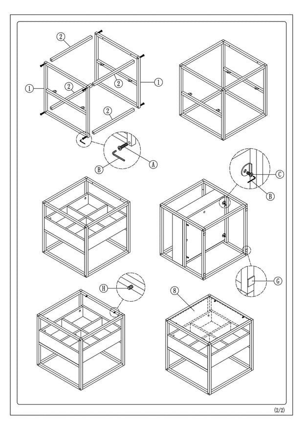 Signal Masa de cafea din sticla, pal si metal, Harald B Nuc / Negru, L50xl50xH50 cm