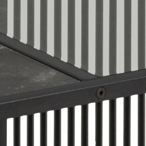 Masa de cafea din sticla, pal si metal, Strington Square Fumuriu / Negru, L80xl80xH40 cm (8)