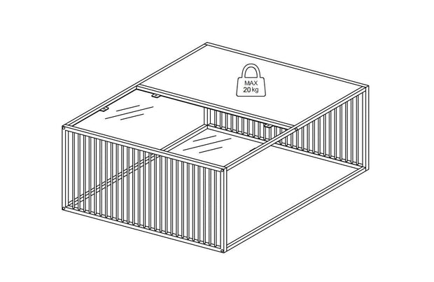 Masa de cafea din sticla, pal si metal, Strington Square Fumuriu / Negru, L80xl80xH40 cm (11)