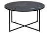 Masa de cafea din sticla si metal, Alisma Negru, Ø80xH45 cm