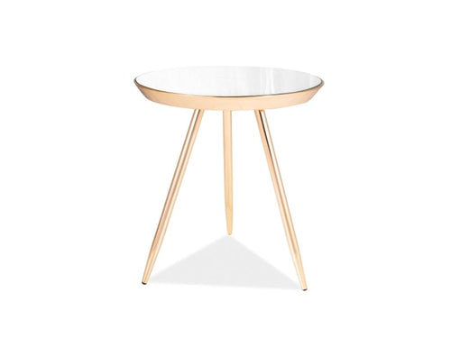 Signal Masa de cafea din sticla si metal, Boreas C Auriu, Ø42xH46 cm