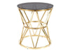Signal Masa de cafea din sticla si metal, Clayland Fumuriu / Auriu, Ø50xH57 cm