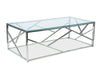 Signal Masa de cafea din sticla si metal, Estacio A Transparent / Crom, L120xl60xH40 cm
