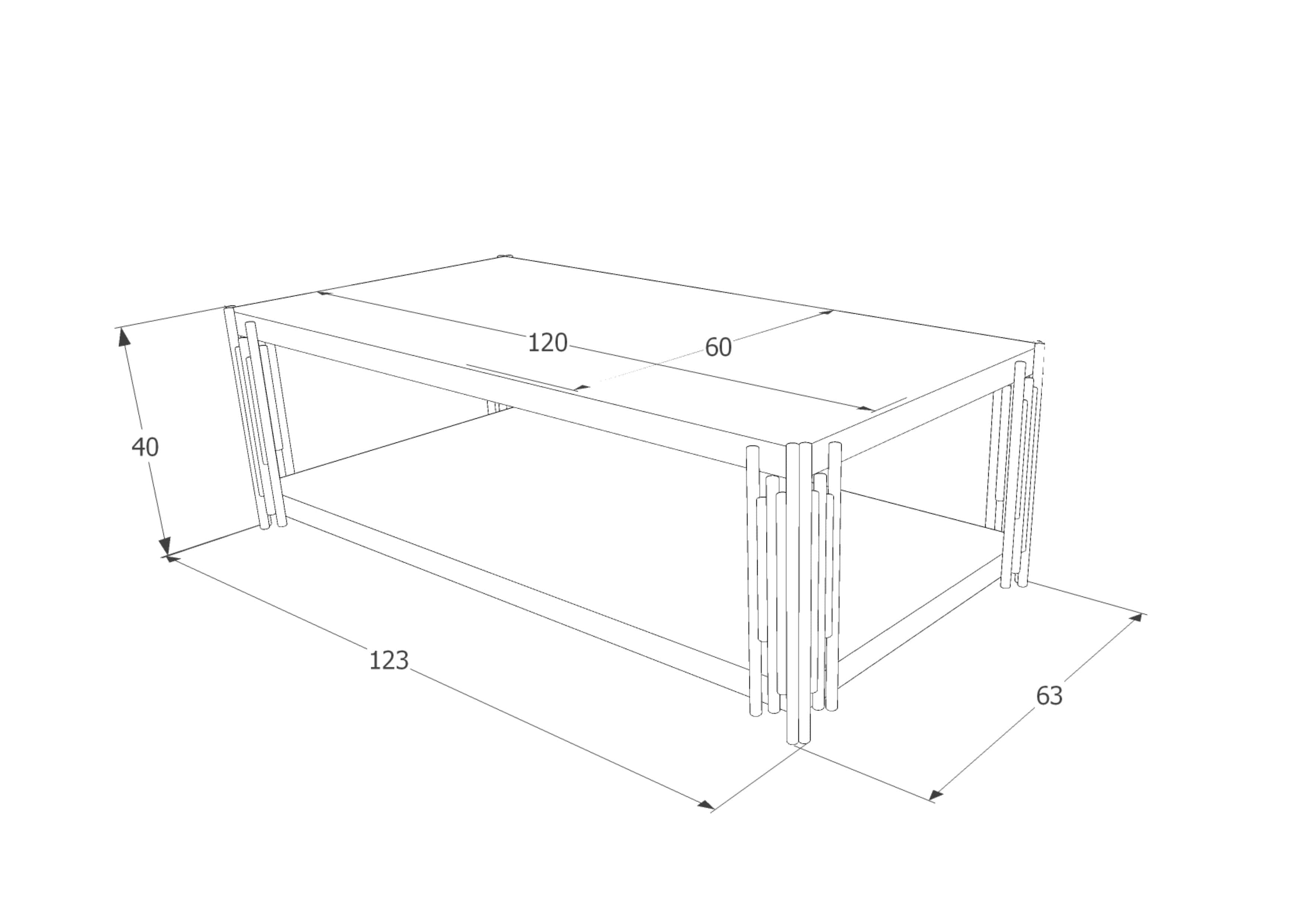 Masa de cafea din sticla si metal, Franie A Fumuriu / Crom, L120xl60xH40 cm (2)