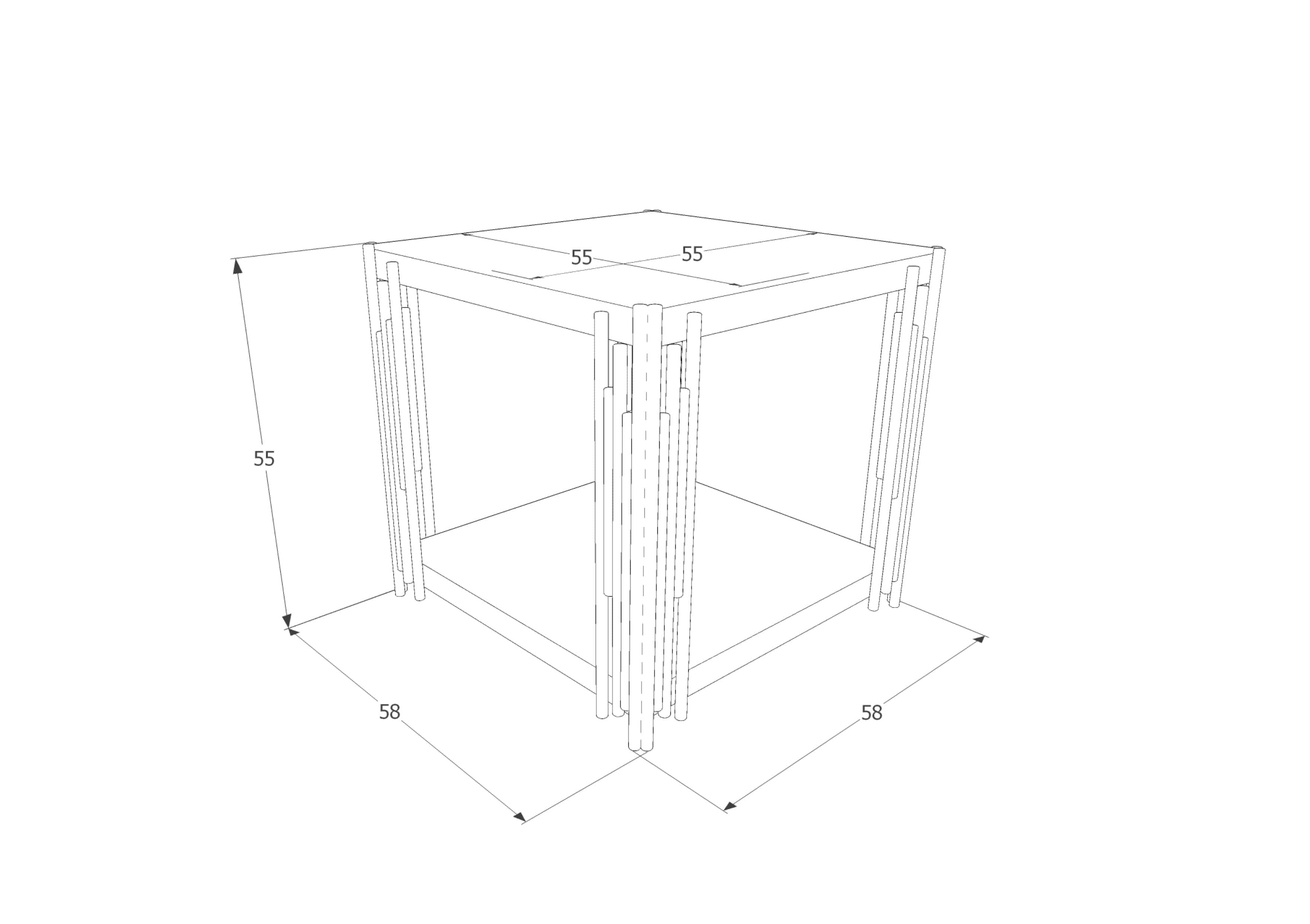 Masa de cafea din sticla si metal, Franie B Fumuriu / Crom, L55xl55xH55 cm (2)