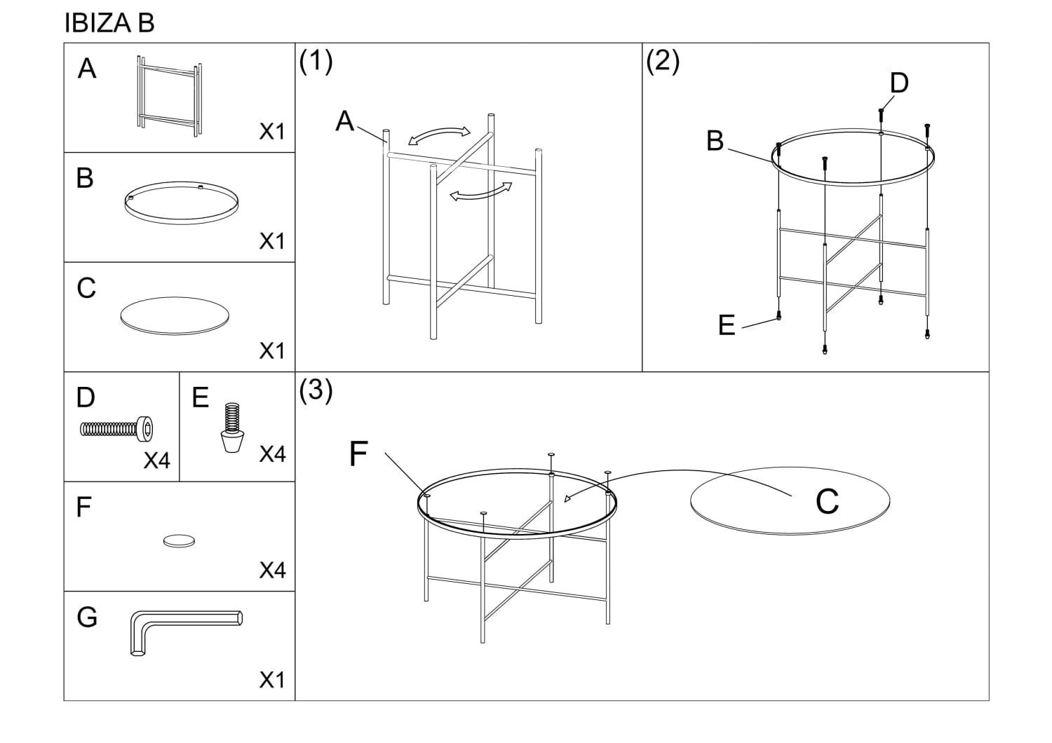 Signal Masa de cafea din sticla si metal, Ibrahim B Marmura / Crom, Ø80xH45 cm