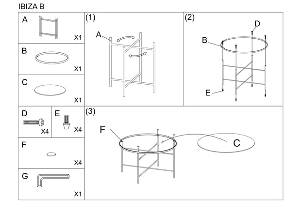 Signal Masa de cafea din sticla si metal, Ibrahim B Marmura / Crom, Ø80xH45 cm