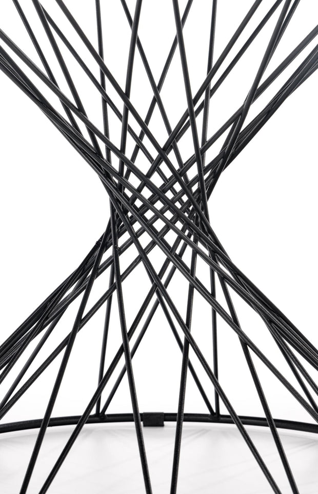 Masa de cafea din sticla si metal Latifa Negru, Ø45xH45 cm (4)