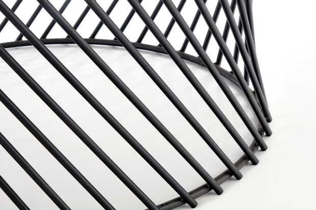 Halmar Masa de cafea din sticla si metal, Minette Gri / Negru, Ø80xH42 cm