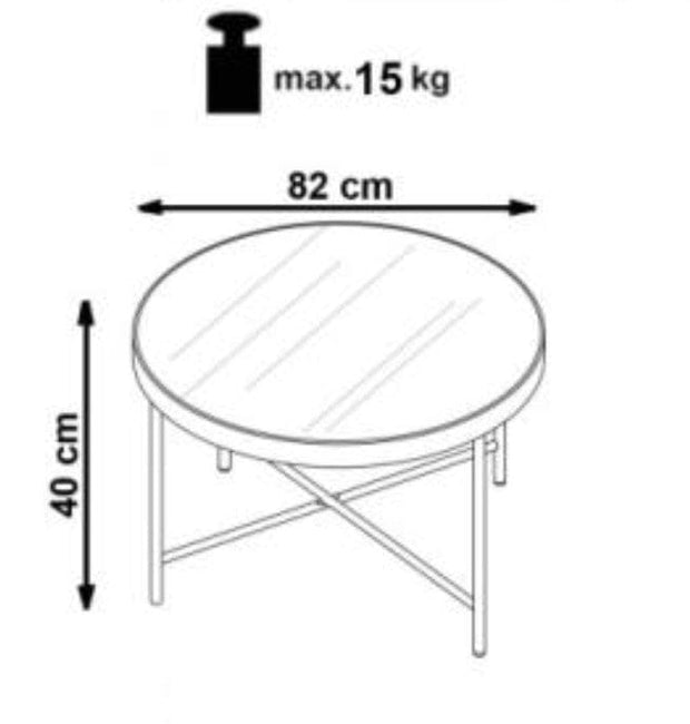 Halmar Masa de cafea din sticla si metal, Morrie Negru / Crom, Ø82xH40 cm