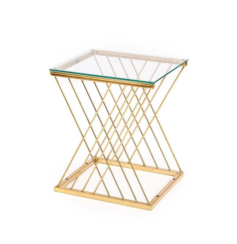 Halmar Masa de cafea din sticla si metal Nicholas Auriu, L45x39xH52 cm