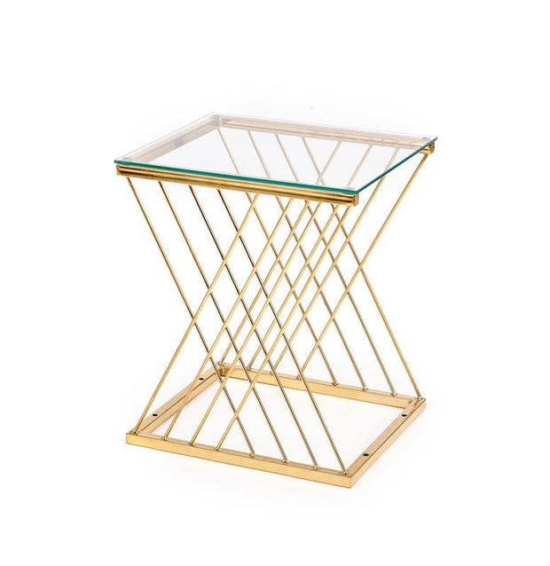 Halmar Masa de cafea din sticla si metal Nicholas Auriu, L45x39xH52 cm