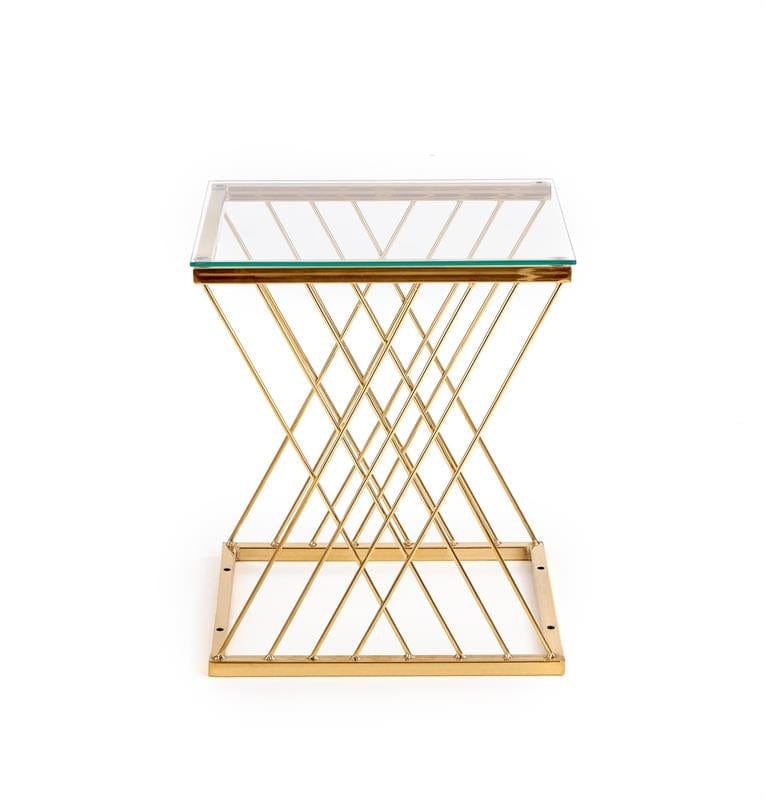 Halmar Masa de cafea din sticla si metal Nicholas Auriu, L45x39xH52 cm