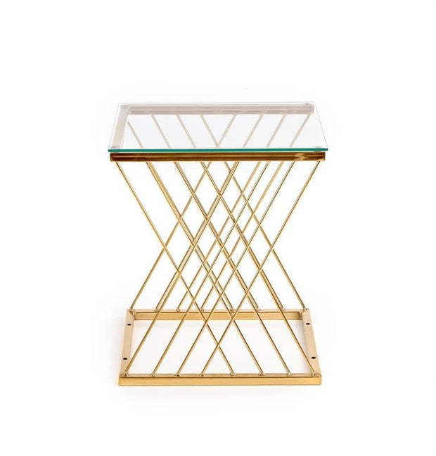 Halmar Masa de cafea din sticla si metal Nicholas Auriu, L45x39xH52 cm