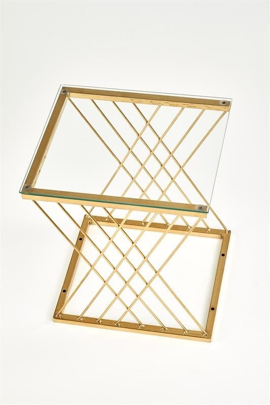 Halmar Masa de cafea din sticla si metal Nicholas Auriu, L45x39xH52 cm