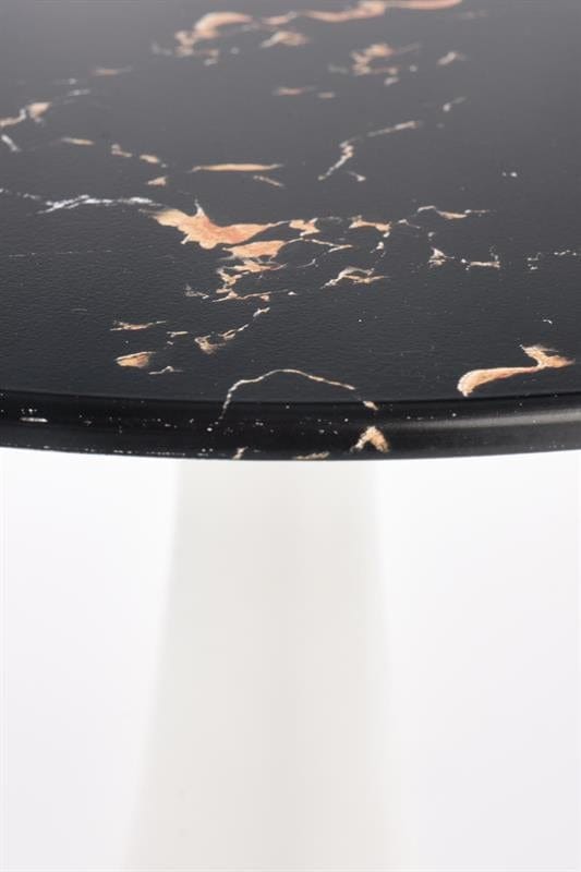 Halmar Masa de cafea din sticla si metal, Patrice Negru / Alb, Ø40xH52 cm