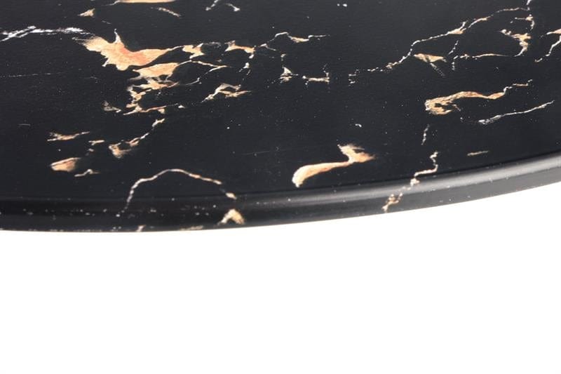 Masa de cafea din sticla si metal, Patrice Negru / Alb, Ø40xH52 cm (3)