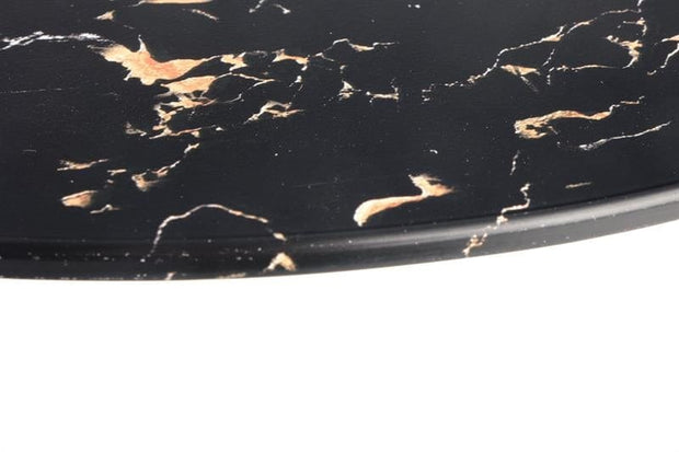 Masa de cafea din sticla si metal, Patrice Negru / Alb, Ø40xH52 cm (3)