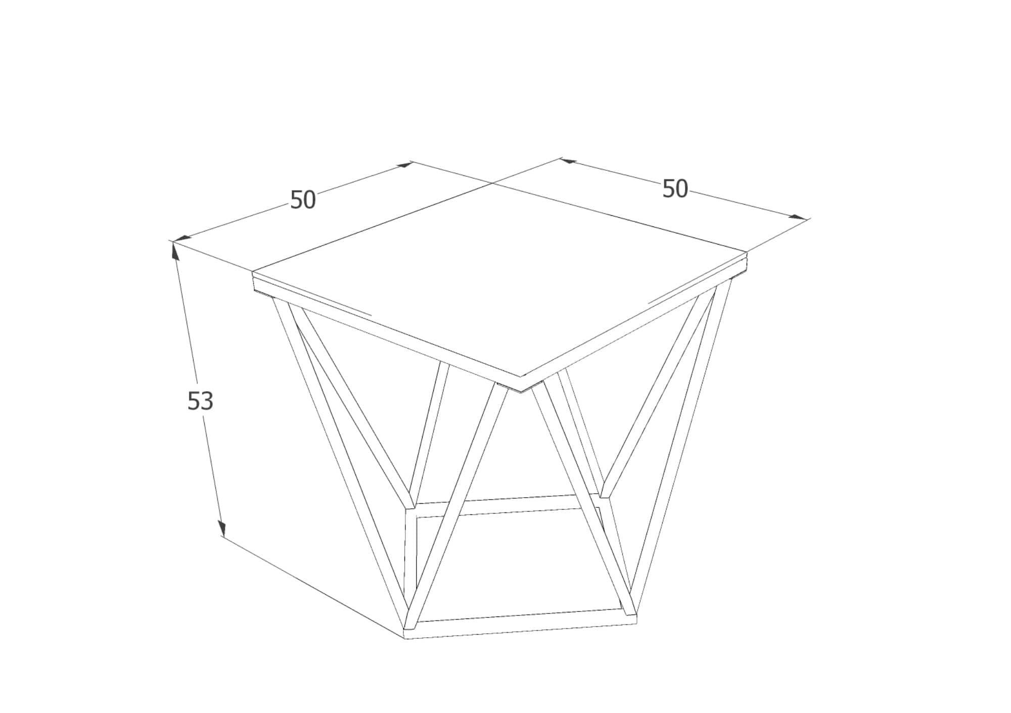Masa de cafea din sticla si metal, Silvius B Fumuriu / Crom, L50xl50xH53 cm (1)