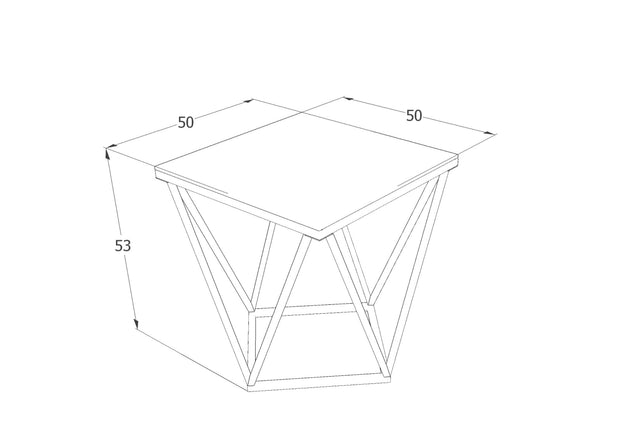 Masa de cafea din sticla si metal, Silvius B Fumuriu / Crom, L50xl50xH53 cm (1)