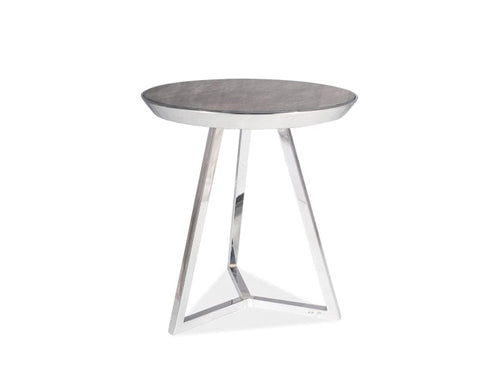 Signal Masa de cafea din sticla si metal Tornado C Maro / Crom, Ø42xH46 cm