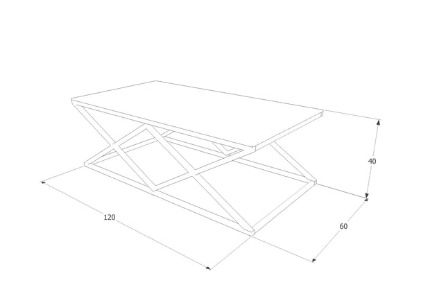 Signal Masa de cafea din sticla si metal, Zentaro A Transparent / Crom, L120xl60xH40 cm